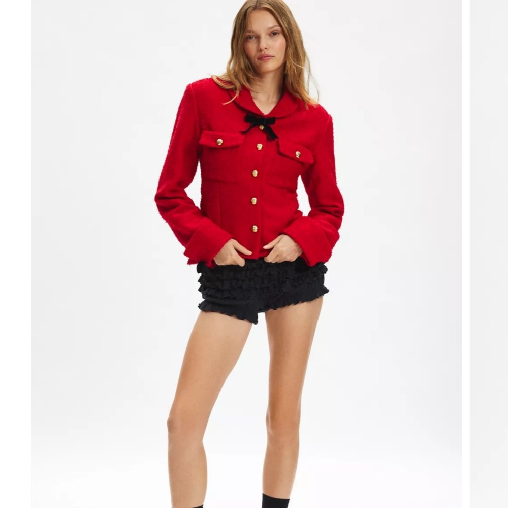 NWT/Sister Jane Posie Bow Detail Boucle Lady Jacket /L